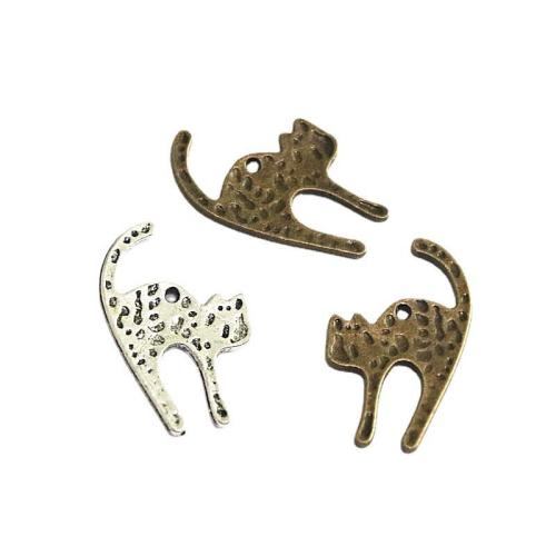 Zinc Alloy Animal Pendler, Cat, forgyldt, du kan DIY, flere farver til valg, 26x17mm, 100pc'er/Bag, Solgt af Bag