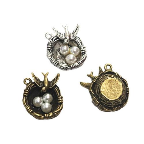 Zinc Alloy Pendants Bird Nest plated DIY Sold By Bag