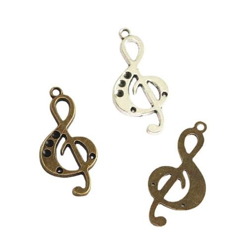 Cink ötvözet Medálok, Music Note, galvanizált, DIY, több színt a választás, 36x17mm, 50PC-k/Bag, Által értékesített Bag