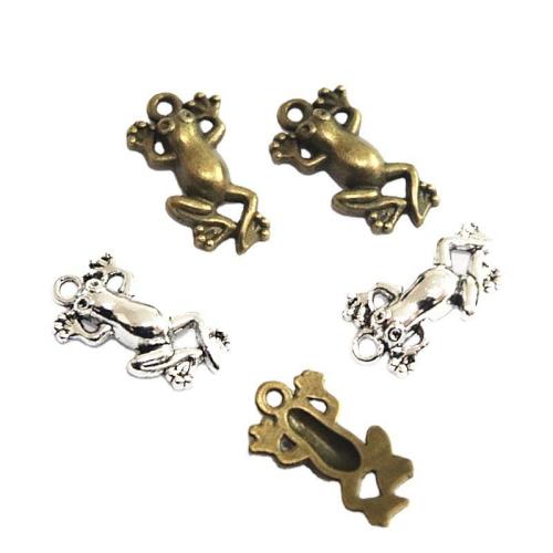 Zinc Alloy Animal Pendler, Frog, forgyldt, du kan DIY, flere farver til valg, 22.30x12.80mm, 50pc'er/Bag, Solgt af Bag