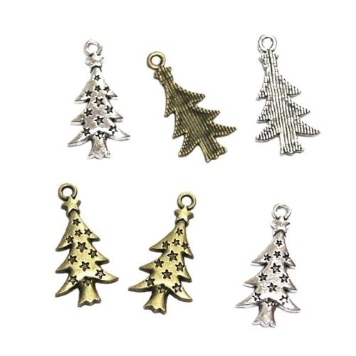 Zinc Alloy Pendants Christmas Tree plated DIY Sold By Bag