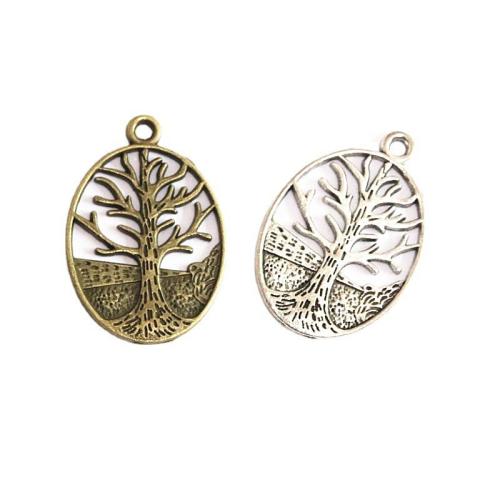 Zinc Alloy Pendler, Tree, forgyldt, du kan DIY, flere farver til valg, 34.60x23.80mm, 50pc'er/Bag, Solgt af Bag