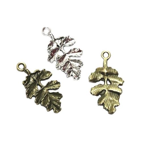 Zinklegering Leaf Hangers, Zinc Alloy, Blad, plated, DIY, meer kleuren voor de keuze, 31.70x17.60mm, 60pC's/Bag, Verkocht door Bag