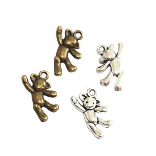 Zinc Alloy Animal Pendants Bear plated DIY Sold By Bag