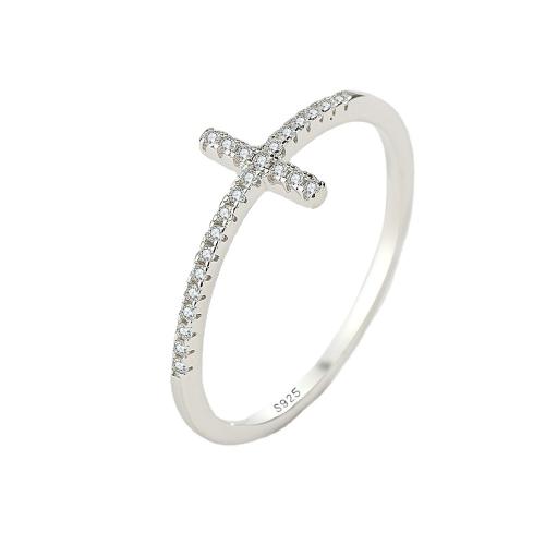 Argent sterling 925 bague, normes différentes pour le choix & pour femme & avec strass, Taille:5-11, Vendu par PC