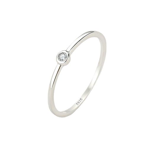 925er Sterling Silber Fingerring, rund, verschiedene Größen vorhanden & für Frau & mit Strass, Größe:6-9, verkauft von PC