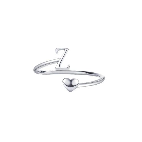 925 Sterling Silver Cuff Finger Ring Alphabet Letter & for woman US Ring Sold By PC