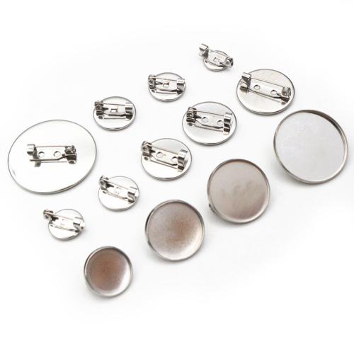 Stainless Steel Brooch Findings 304 Stainless Steel Round DIY original color Sold By Bag