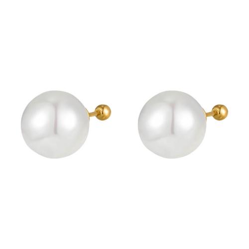 Titanio Acciaio Orecchini, Titantium acciaio, with Shell Pearl, gioielli di moda & per la donna, Venduto da coppia