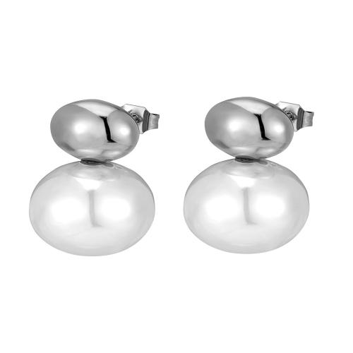 Titanium Staal Earring, met Shell Pearl, mode sieraden & voor vrouw, meer kleuren voor de keuze, Verkocht door pair