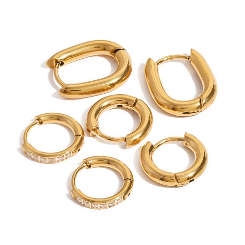 Stainless Steel Lever Back Earring 304 Stainless Steel Perfume Bottle Vacuum Ion Plating three pieces & fashion jewelry & for woman golden Sold By Set