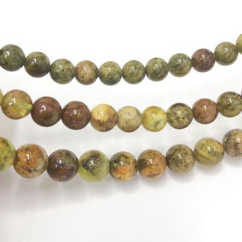 Natural Garnet Beads Round DIY & faceted green Sold Per Approx 38 cm Strand