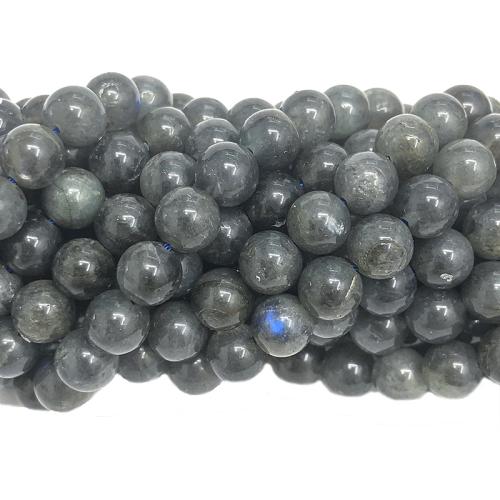 Natural Labradorite Beads Round polished DIY black Sold Per Approx 38 cm Strand