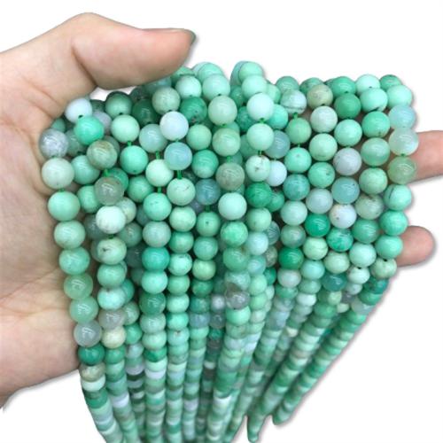 Natural Green Agaat kralen, Groene Agaat, Ronde, gepolijst, DIY & verschillende grootte voor keus, groen, Per verkocht Ca 38 cm Strand