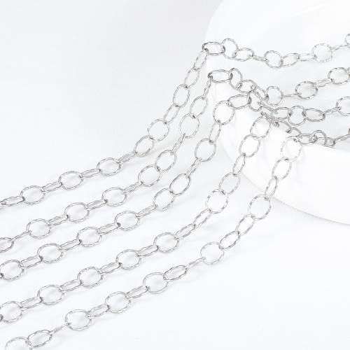 Stainless Steel Jewelry Chain 304 Stainless Steel DIY original color Sold By Bag