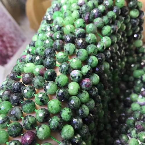 Gemstone Jewelry Beads Ruby in Zoisite Round DIY green 6.50mm Sold By Strand