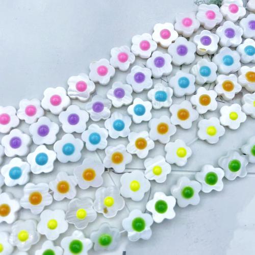 Naturlig Freshwater Shell Perler, Flower, du kan DIY, flere farver til valg, 10mm, 38pc'er/Strand, Solgt af Strand