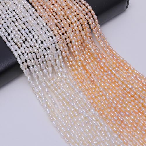 Rice ferskvandskulturperle Beads, Ferskvandsperle, Ris, du kan DIY, flere farver til valg, about:3-4mm, Solgt Per 35 cm Strand