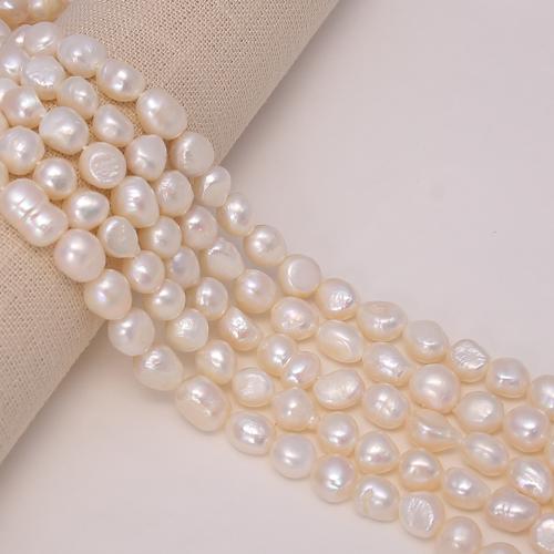 Barokní kultivované sladkovodní perle, Sladkovodní Pearl, Baroko, DIY, bílý, about:7-8mm, Prodáno za Cca 38 cm Strand