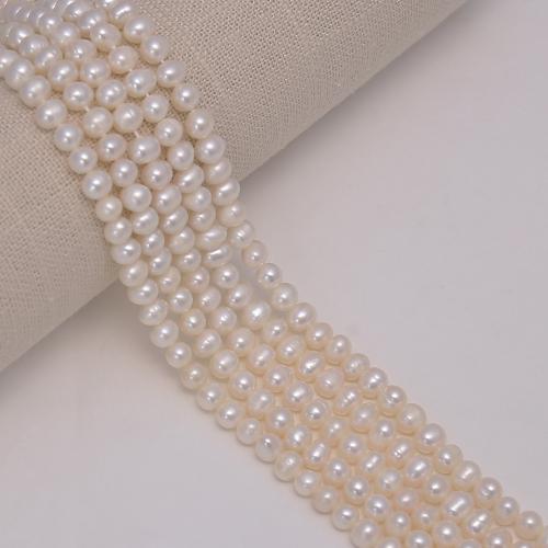 Krumpir Kulturan Slatkovodni Pearl perle, možete DIY, bijel, about:5-6mm, Prodano Per 36 cm Strand