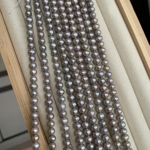 Natural Freshwater Pearl Loose Beads Slightly Round DIY .5mm Sold Per Approx 39 cm Strand