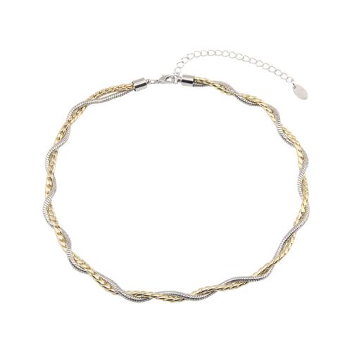 Zinc Alloy Jewelry Necklace with 8cm extender chain plated fashion jewelry & for woman & two tone Length 42 cm Sold By PC