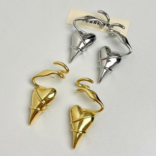 Pendientes de Perno de Aleación de Zinc, Corazón, chapado, Joyería & para mujer, más colores para la opción, 63x33mm, Vendido por Par