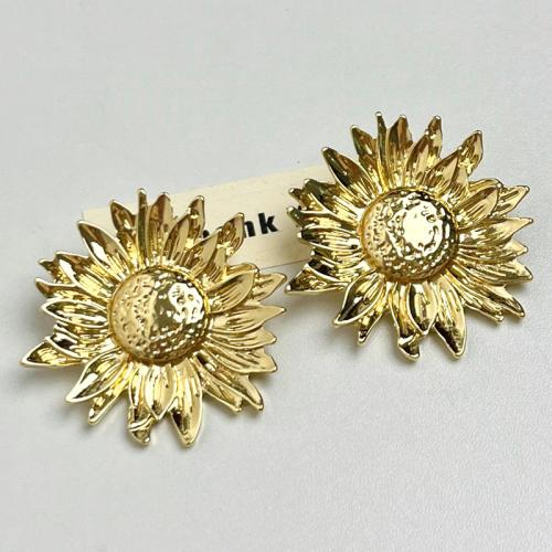 Lo zinco in lega Stud Earring, lega in zinco, Girasole, placcato, gioielli di moda & per la donna, 48mm, Venduto da coppia