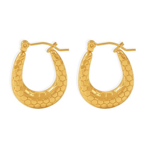 Acier inoxydable Levier Retour Earring, Acier inoxydable 304, Plaqué d'or 18K, bijoux de mode & pour femme, Vendu par paire