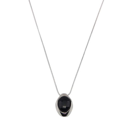 Collier de bijoux en alliage de zinc, avec Agate, Placage, bijoux de mode & pour femme, plus de couleurs à choisir, Pendant :3x2cm., Longueur 71 cm, Vendu par PC