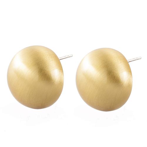 Brass Stud Earring plated for woman 17mm Sold By Pair