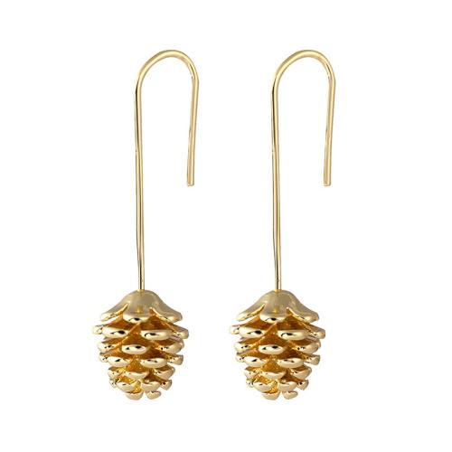 Brass Drop Earring plated for woman 35mm Sold By Pair