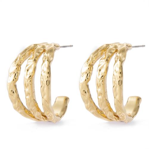 Brass Stud Earring plated for woman 25mm Sold By Pair