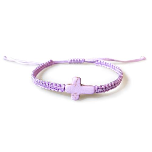 Cadeia de pulseiras de tecido, Nylon polipropileno, with turquesa, feito à mão, joias de moda & unissex, Mais cores pare escolha, vendido por PC