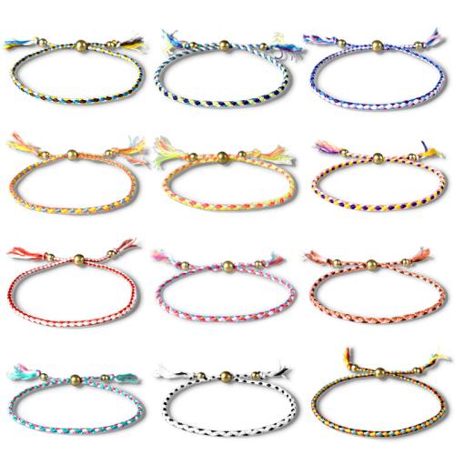 Bracelet en alliage de zinc, avec Fibre de polyester, Style bohème & unisexe & styles différents pour le choix, plus de couleurs à choisir, Vendu par PC