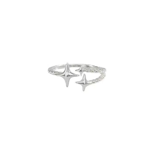 Zink Alloy Finger Ring, plated, mode smycken & för kvinna, silver, Säljs av PC