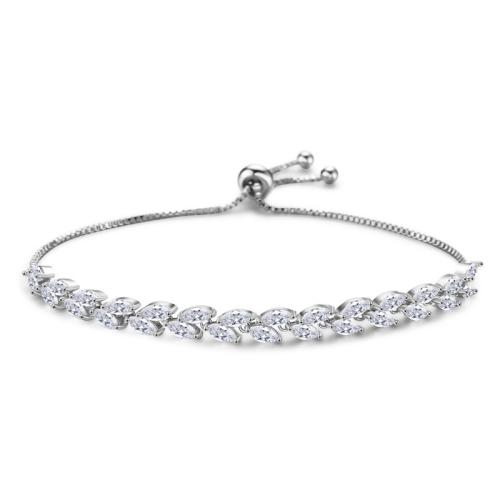 Terningformet Zirkon Micro Pave Messing armbånd, Micro Pave cubic zirconia & for kvinde, gylden, Solgt af PC