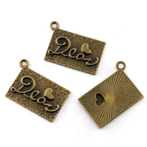 Pendentifs en alliage de zinc, Plaqué de couleur de bronze antique, DIY, 36x24mm, 30PC/sac, Vendu par sac