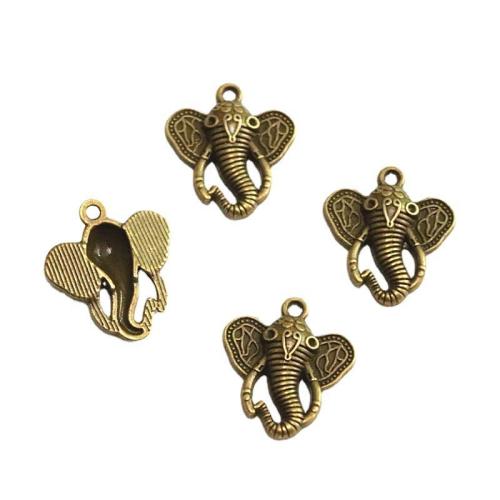 Zinklegering Animal Hangers, Zinc Alloy, Olifant, antiek brons plated, DIY, 27.40x24.70mm, 50pC's/Bag, Verkocht door Bag