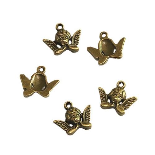 Zinc Alloy Pendler, Angel, antik bronze farve forgyldt, du kan DIY, 19.50x11.50mm, 100pc'er/Bag, Solgt af Bag