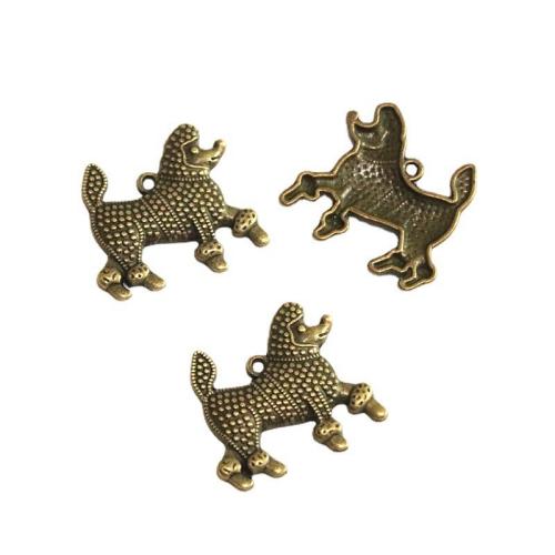 Zinc Alloy Animal Pendler, Hund, antik bronze farve forgyldt, du kan DIY, 29.50x27.50mm, 50pc'er/Bag, Solgt af Bag