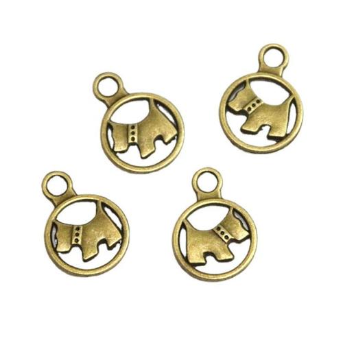 Zinc Alloy Animal Pendants Dog antique bronze color plated DIY Sold By Bag