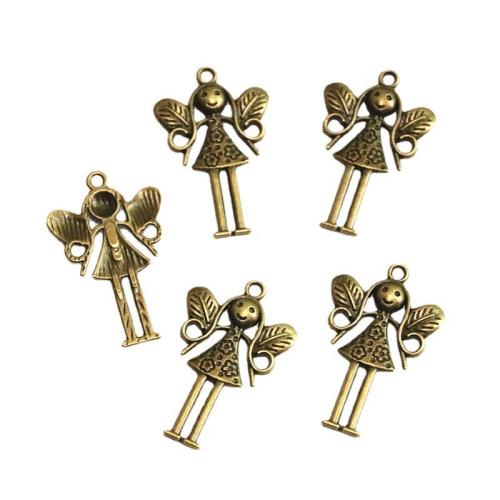 Zinc Alloy Pendants Girl antique bronze color plated DIY Sold By Bag