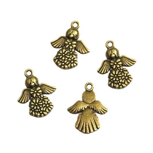 Zinc Alloy Pendants Angel antique bronze color plated DIY Sold By Bag