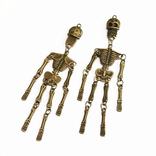 Zinc Alloy Pendants Skeleton antique bronze color plated DIY Sold By Bag