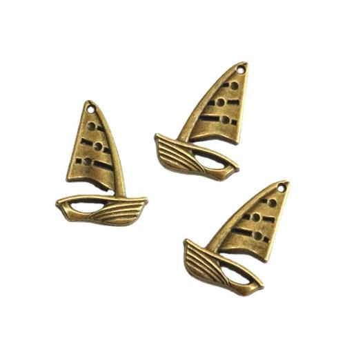 Vehicle Shaped Zinc Alloy Pendants Ship antique bronze color plated DIY Sold By Bag