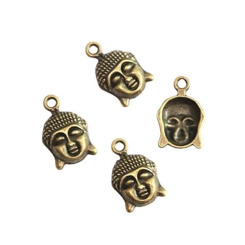 Zinc Alloy Pendants Buddha antique bronze color plated DIY Sold By Bag