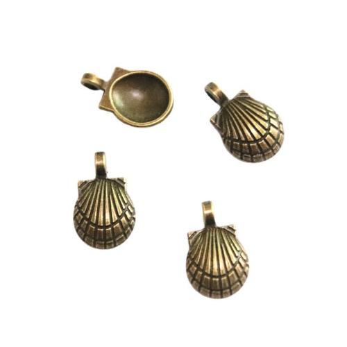 Zinc Alloy Pendler, Shell, antik bronze farve forgyldt, du kan DIY, 15.50x10mm, 100pc'er/Bag, Solgt af Bag