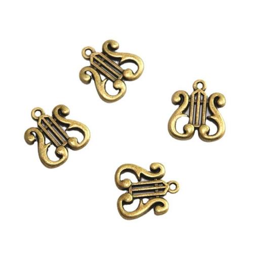 Cink ötvözet Medálok, Music Note, antik bronz színű bevonattal, DIY, 17.20x16mm, 50PC-k/Bag, Által értékesített Bag