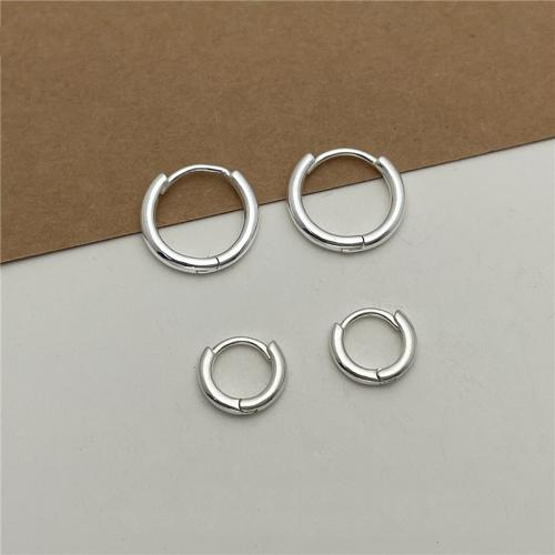 925 Sterling Silver Huggie Hoop naušnica, bez spolne razlike & različite veličine za izbor, Prodano By par